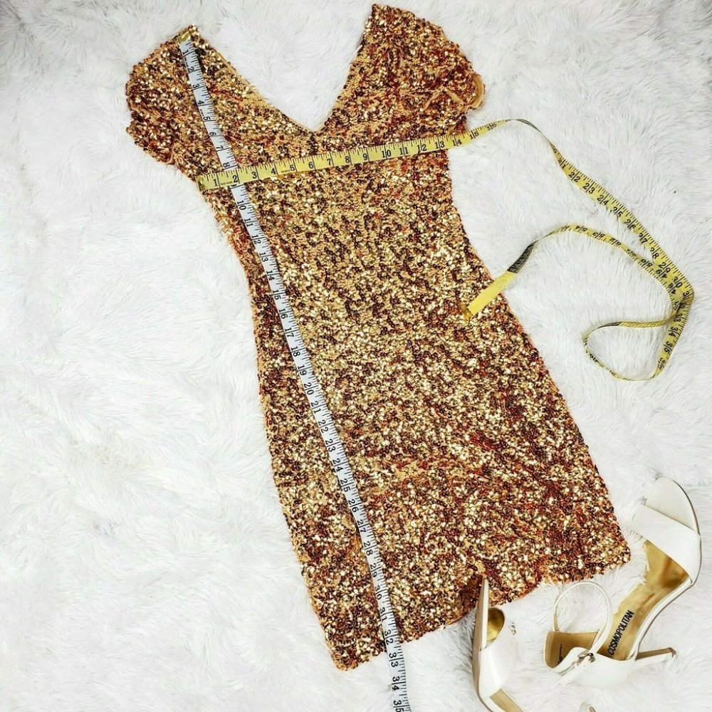 Silver Women's Size Small S Sequin Sheath Dress - Picture 6 of 7